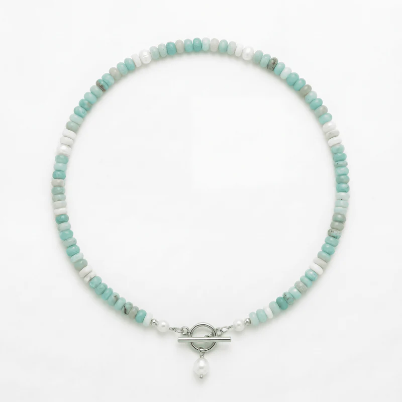 ✨ Turquoise Bead & Freshwater Pearl Necklace