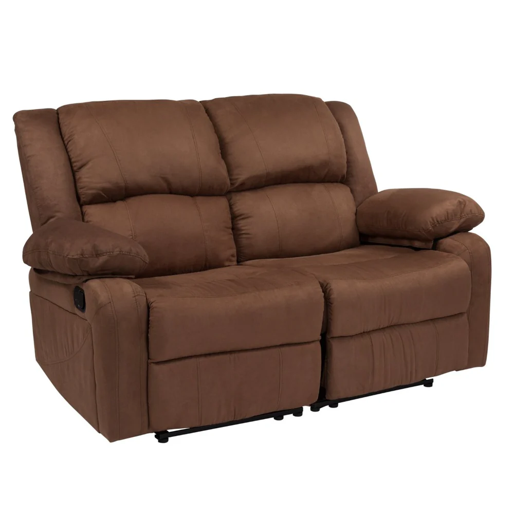 Harmony Series Reclining Loveseat with Plush Pillow-Back Cushions for Ultimate Comfort & Style - Black LeatherSoft