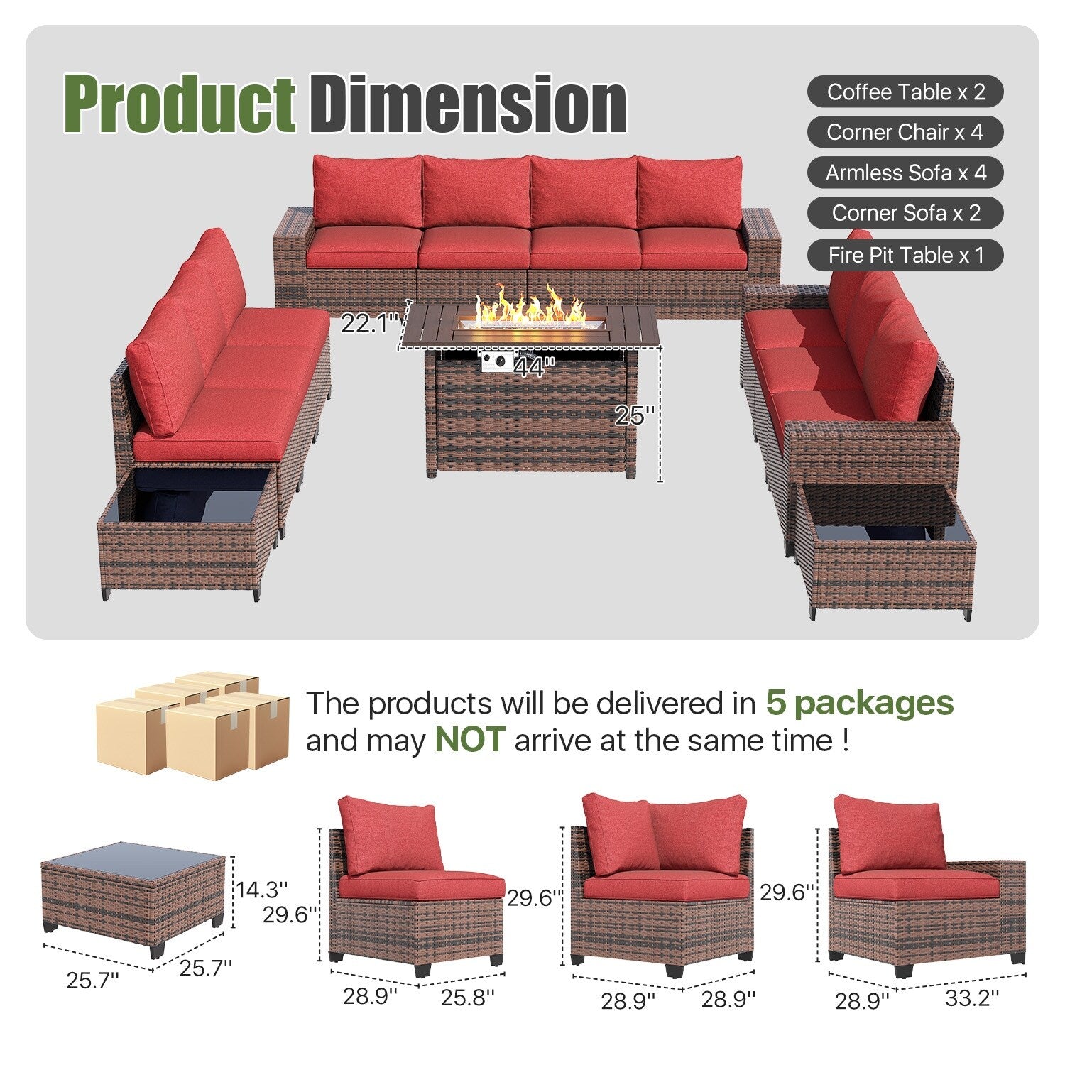 Patio Furniture Set , Outdoor Sectional Sofa Set