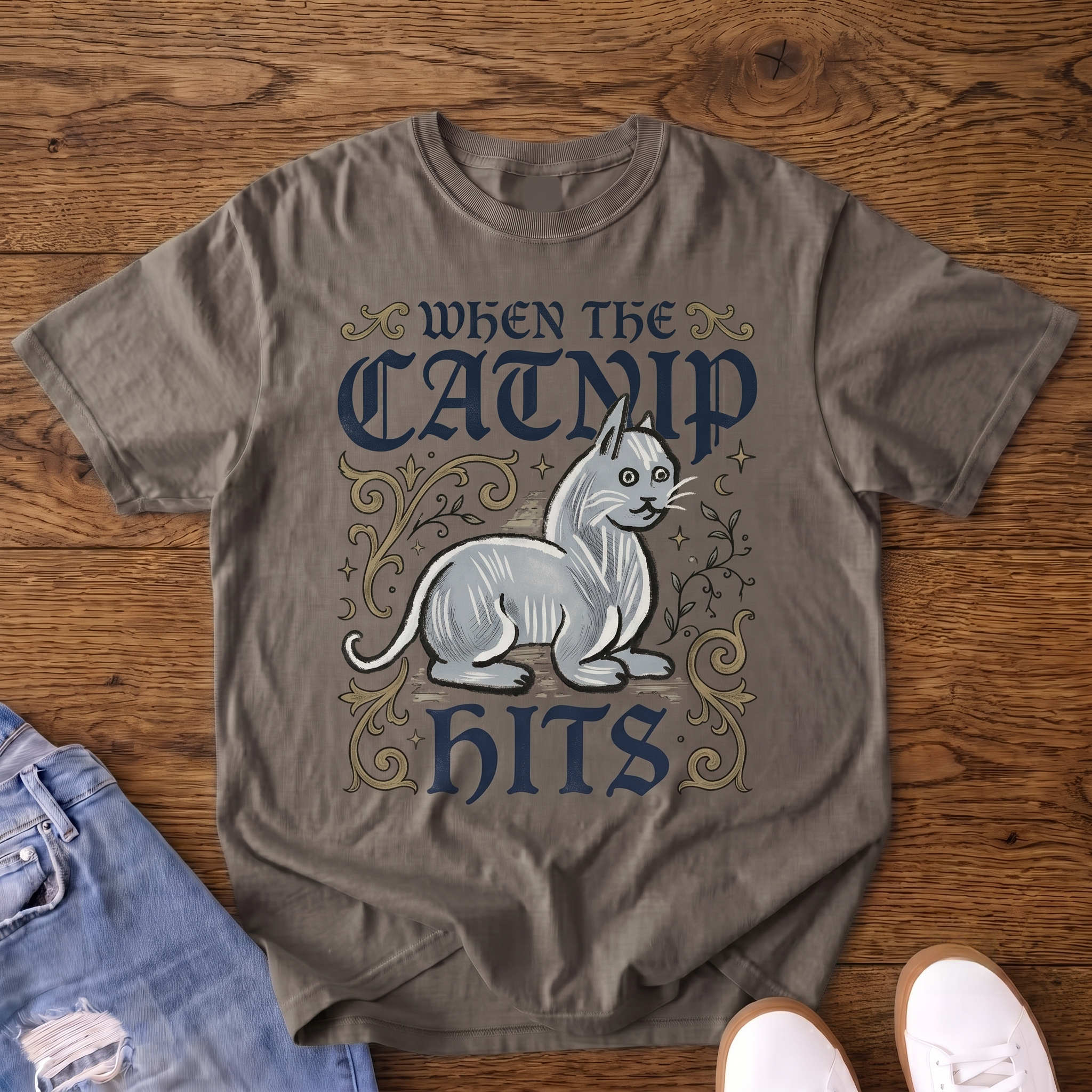 When the Catnip Hits Vintage Cat VintageT-shirt