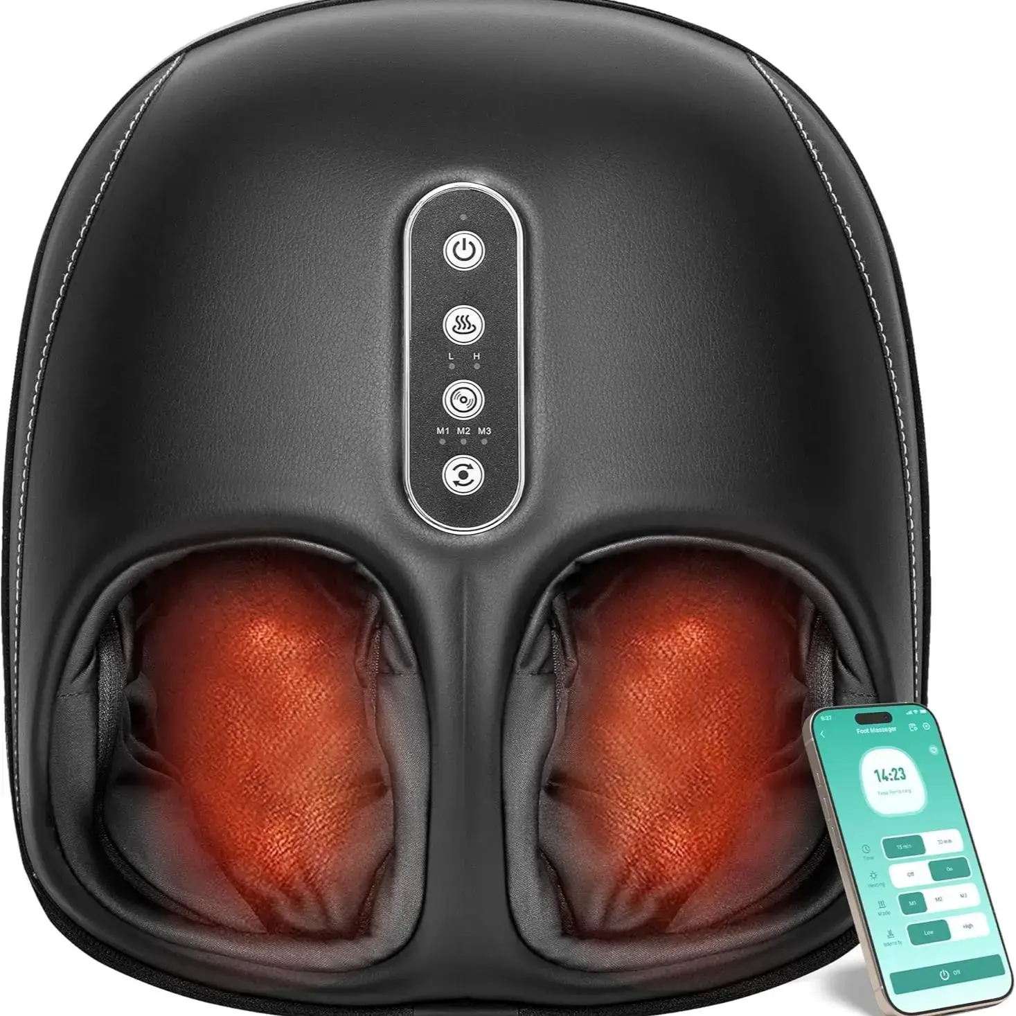 Shiatsu Foot Massager with Heat, Air Compression & Deep Kneading, Brown