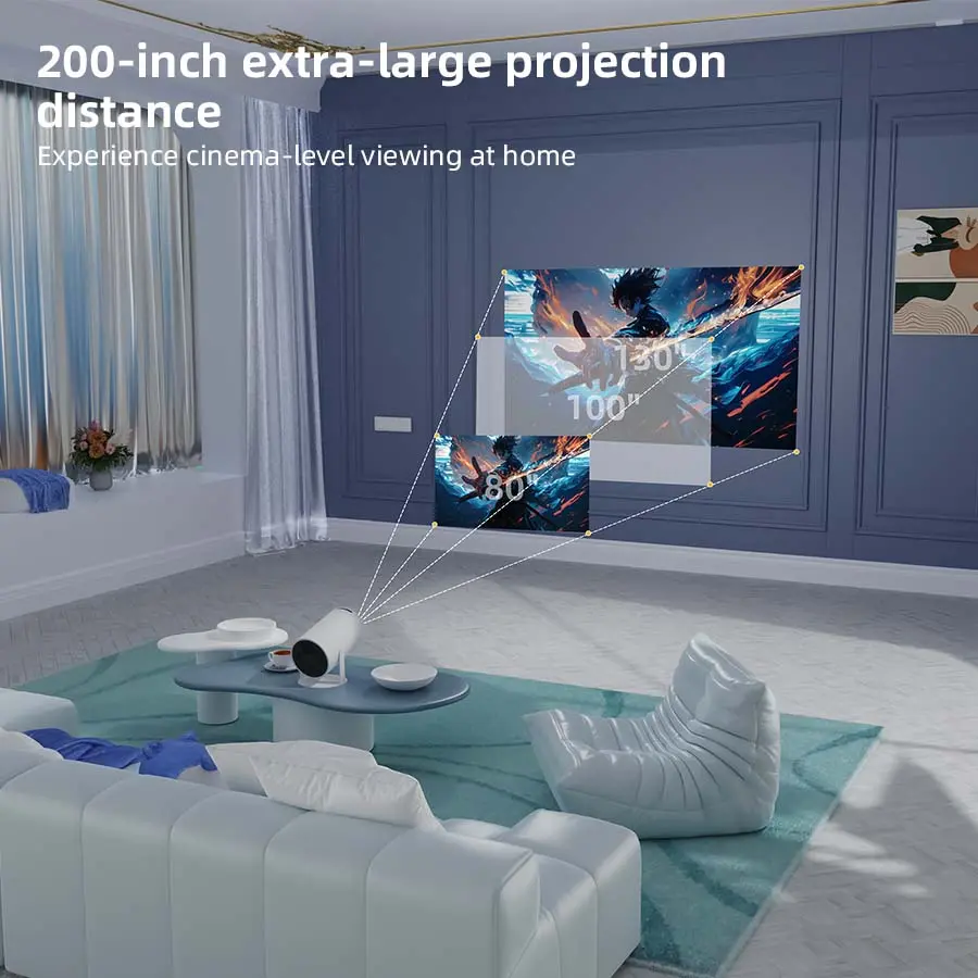 Mini Projector HY300 300ANSI Android 12 4K Decoding