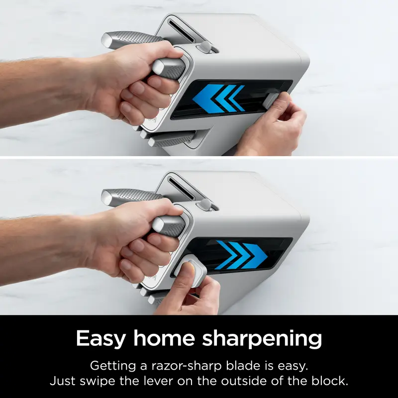 🔪 Special Offer — 12-Piece Stainless Steel Kitchen Knife Set with Built-In Sharpener & White Storage Block ✨