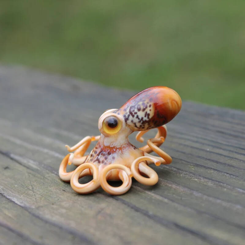 Blown Glass Octopus Glass Figurine