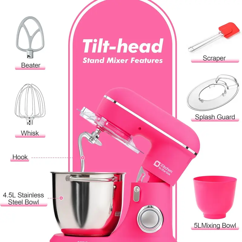 🍰 Special Offer — 10-Speed Stand Mixer with 4.5L & 5L Bowls, Dough Hook, Whisk & Beater 🧁