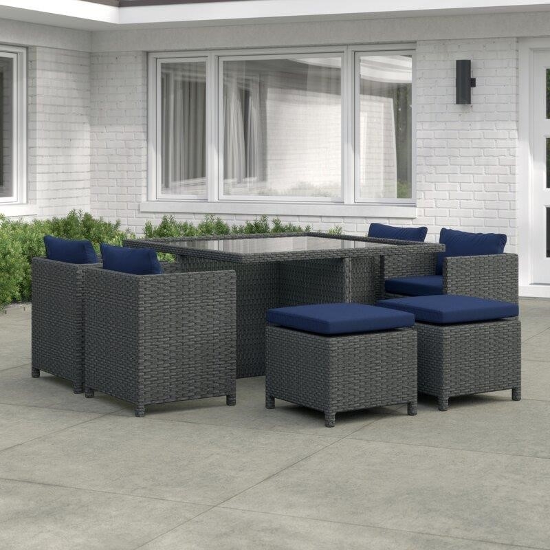 Tripp Square 6 - Person 52.5'' Long Dining Set with Cushions