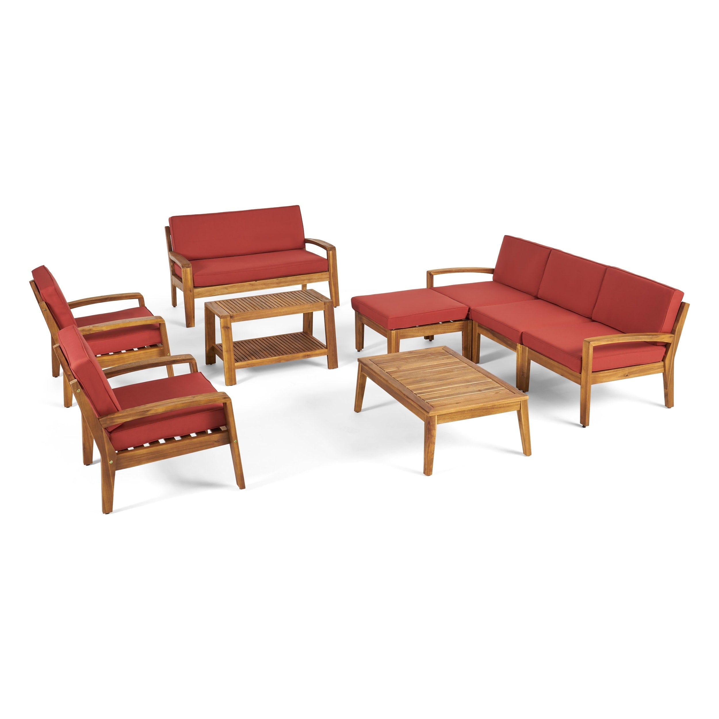Grenada 7-Seater Sectional Sofa Chat Set with Ottoman by Christopher Knight Home