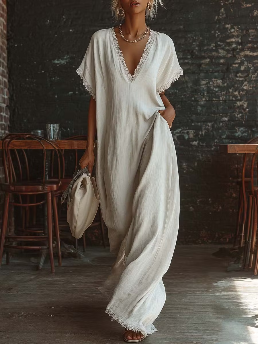 Women's Draped-neck Sleeveless Chiffon Dress