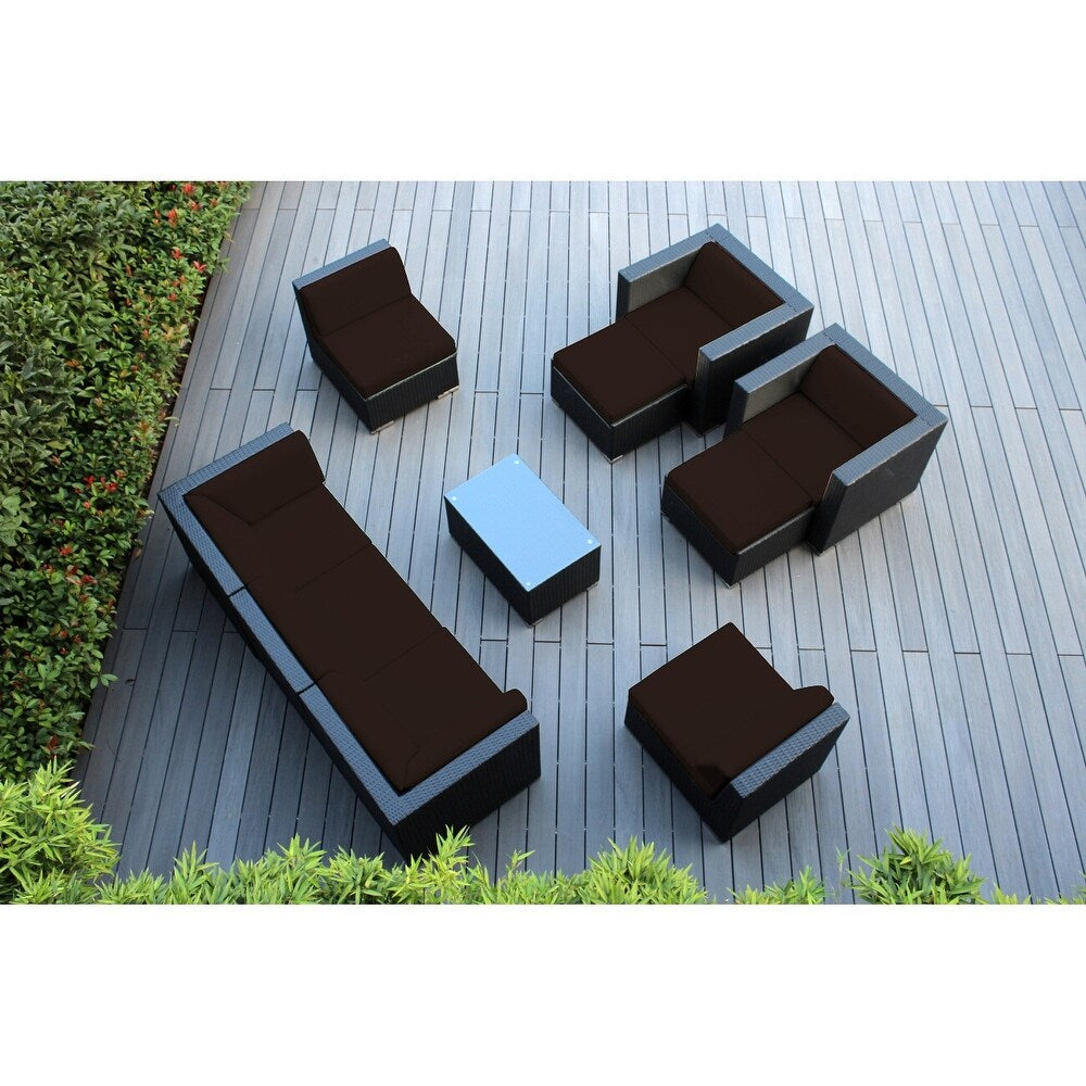 Ohana Black Wicker Outdoor 10-piece Conversation Set - No Assembly