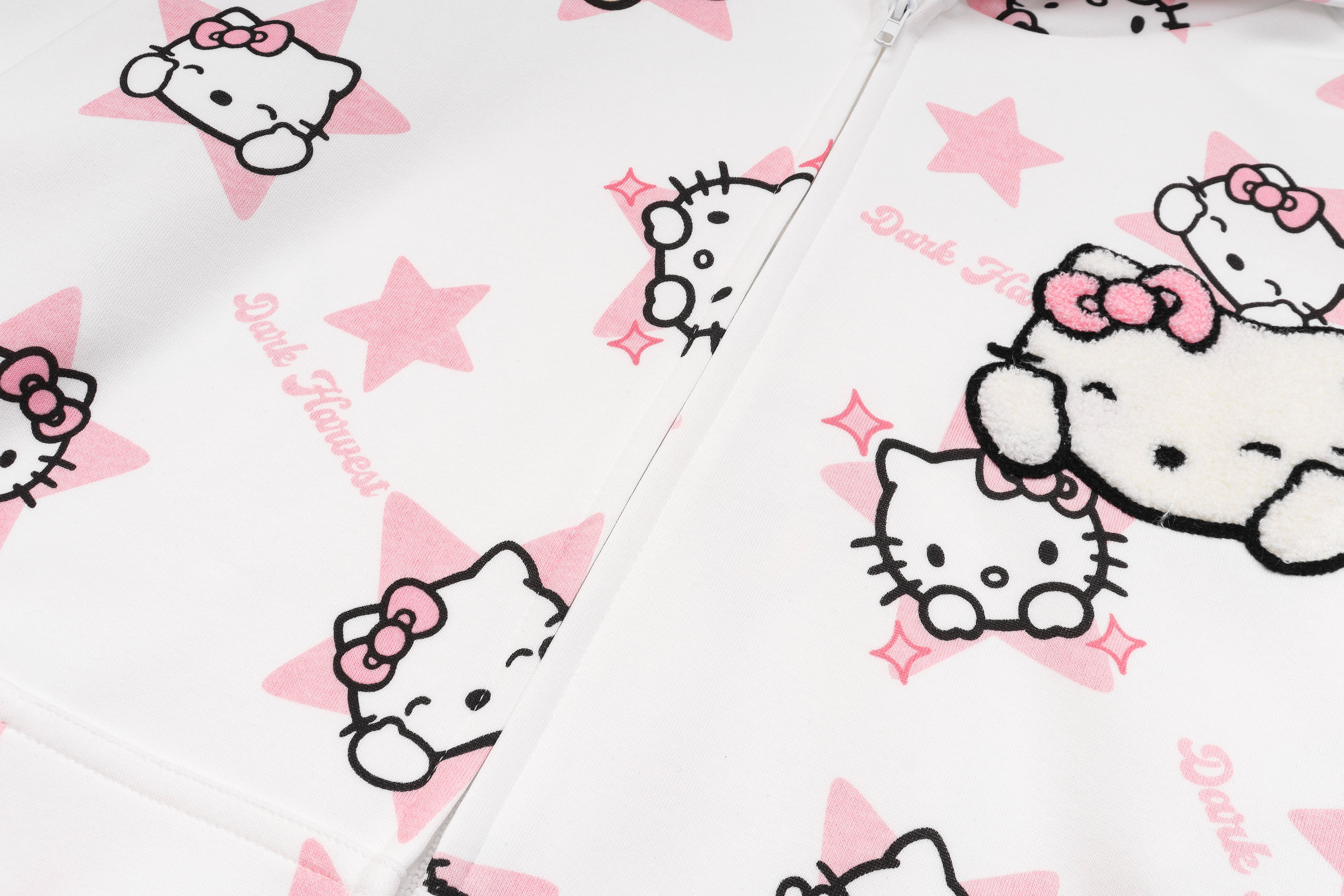 Hellokitty Hoodies Jacket Oversized Sweatshirts Casual Zip Up Y2K Hoodie with Pocket