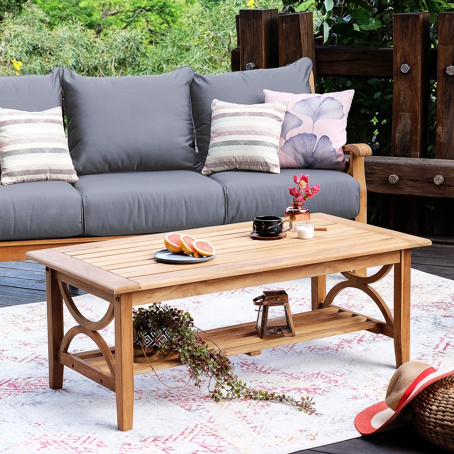 Cambridge Casual Lowell 5-piece Teak Wood Outdoor Conversation Set