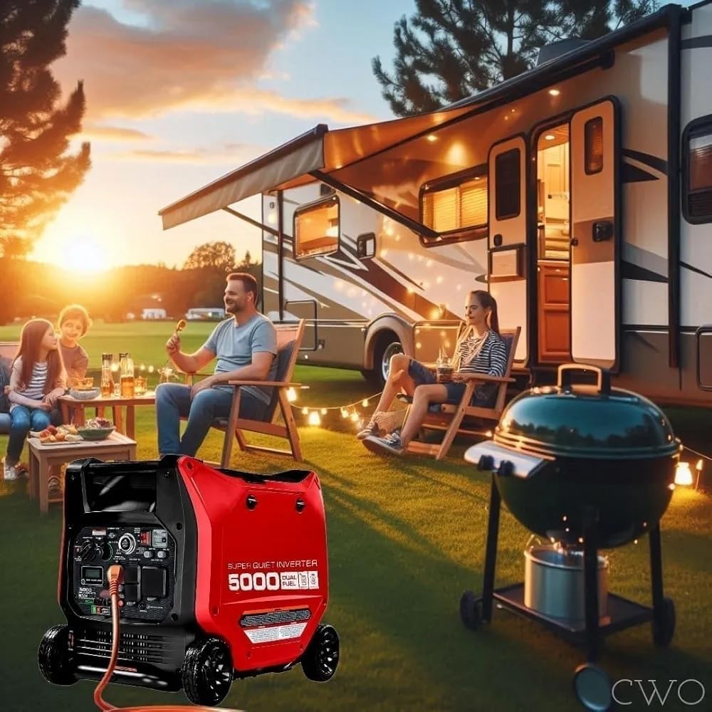 ⚡ 5000W Dual-Fuel Quiet Inverter Generator – Remote Start, Gas & Propane Ready 🔥🏕️