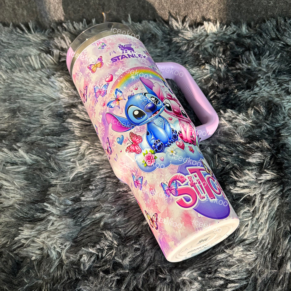 Stitch and Angel Butterfly 40oz Tumbler 🚢Free Shipping🚢