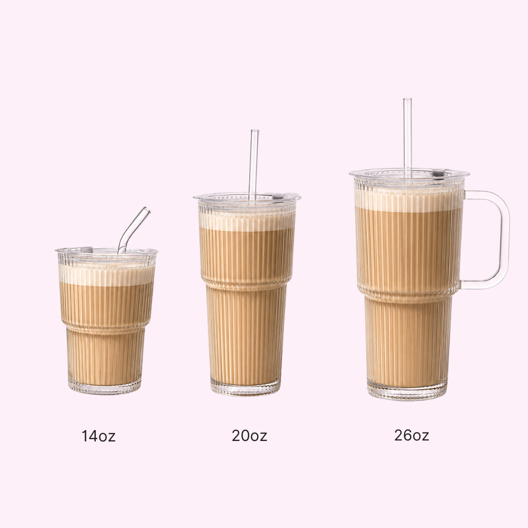 ✨ Elegant Striped Glass Cup Set