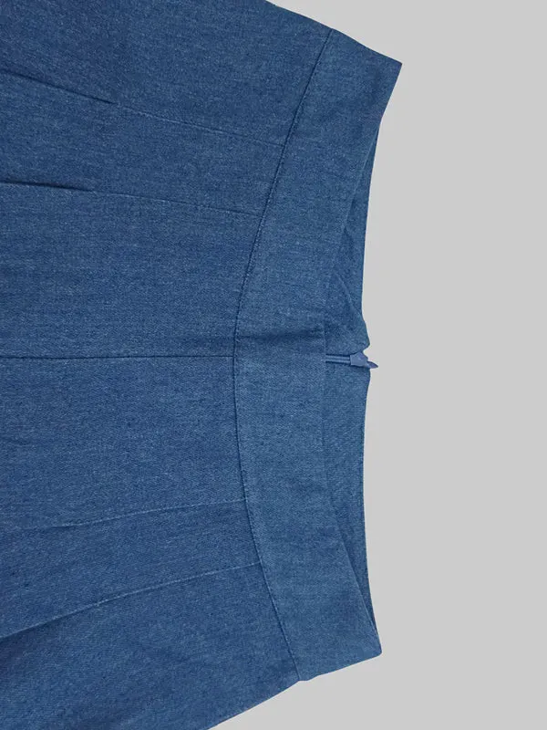 Loose Wide Leg Pleated Pockets Solid Color Jean Pants Bottoms Trousers