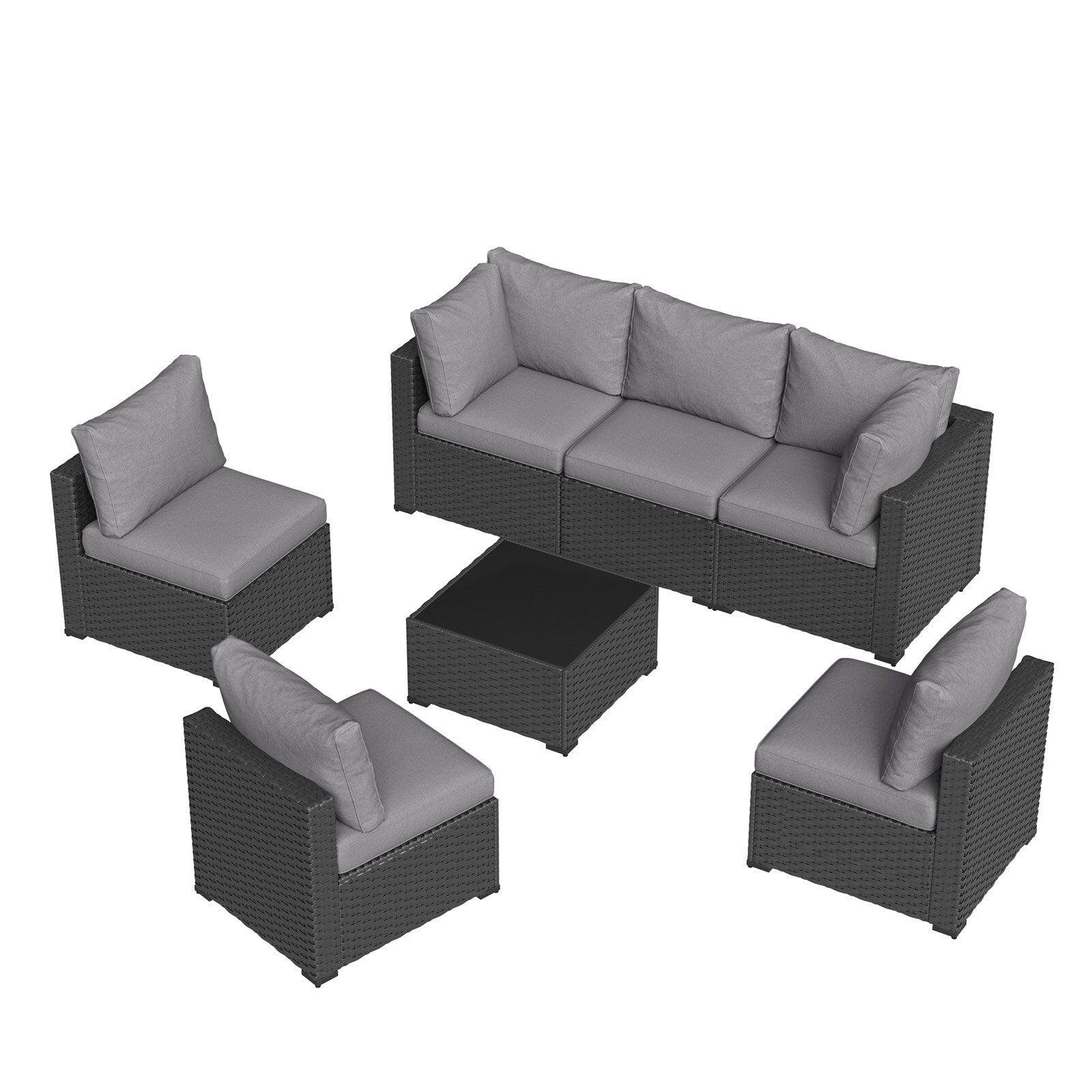 Wicker Rattan Patio Sectional Sofa Set
