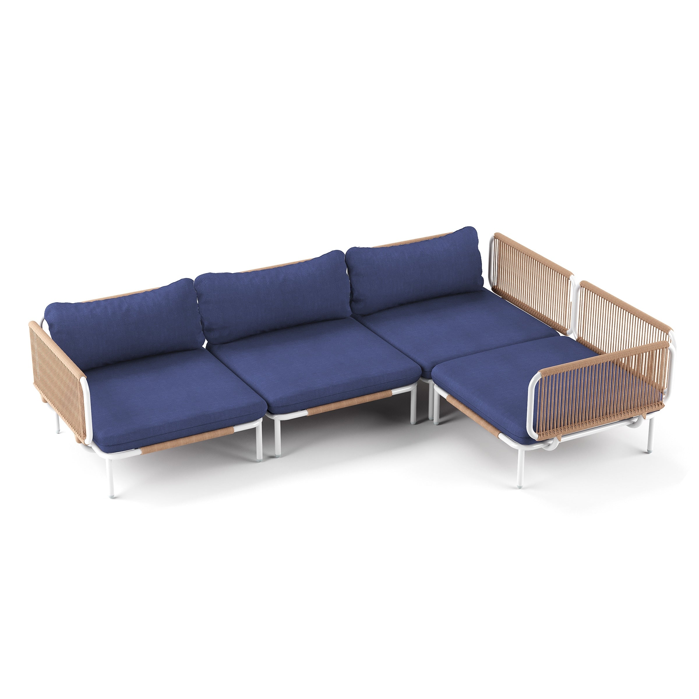 Outdoor Cushioned Sectional Sofa Chat Set Patio Furniture Conversation Set, Free Combination