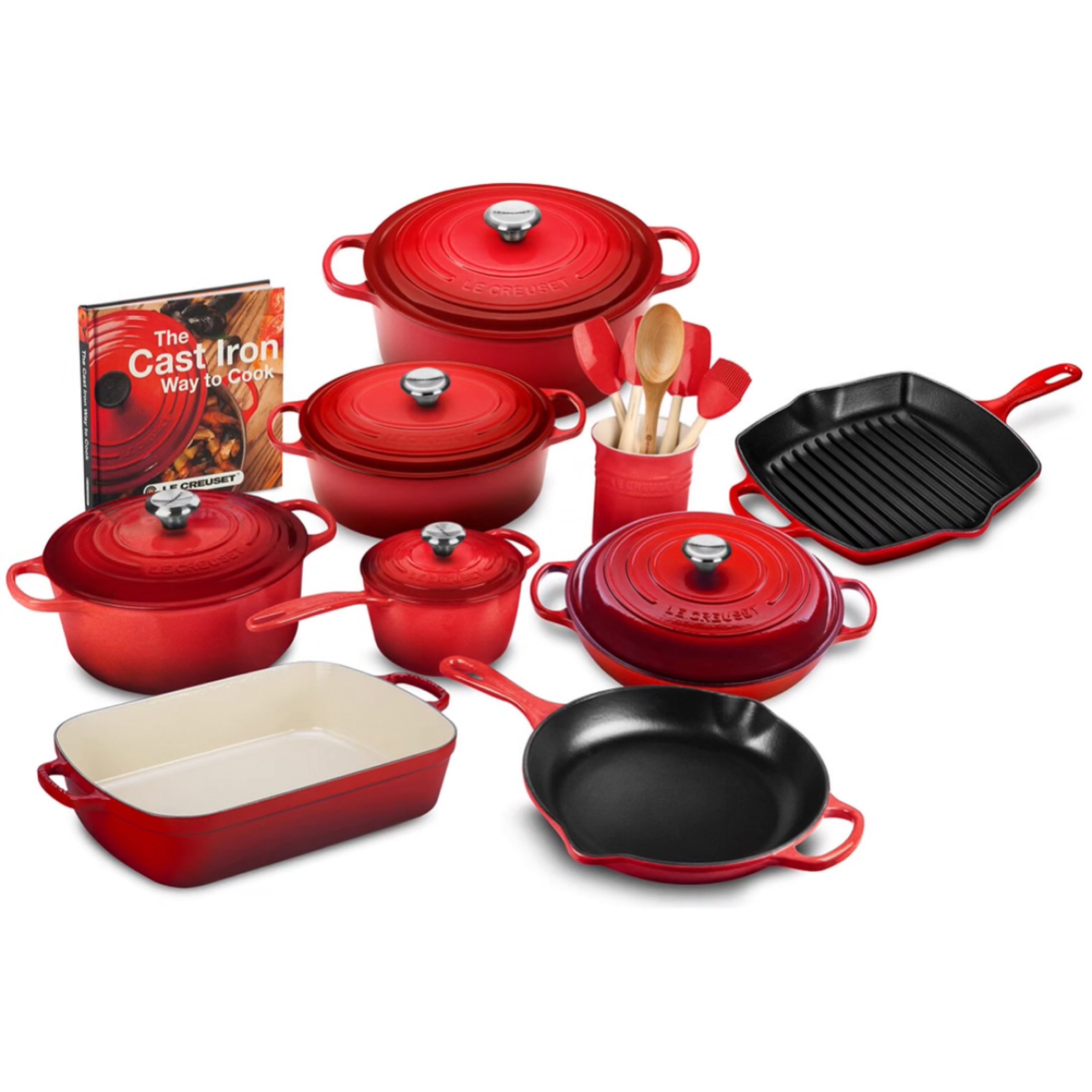 Le Creuset Mixed Material 20-Piece Set - Cerise