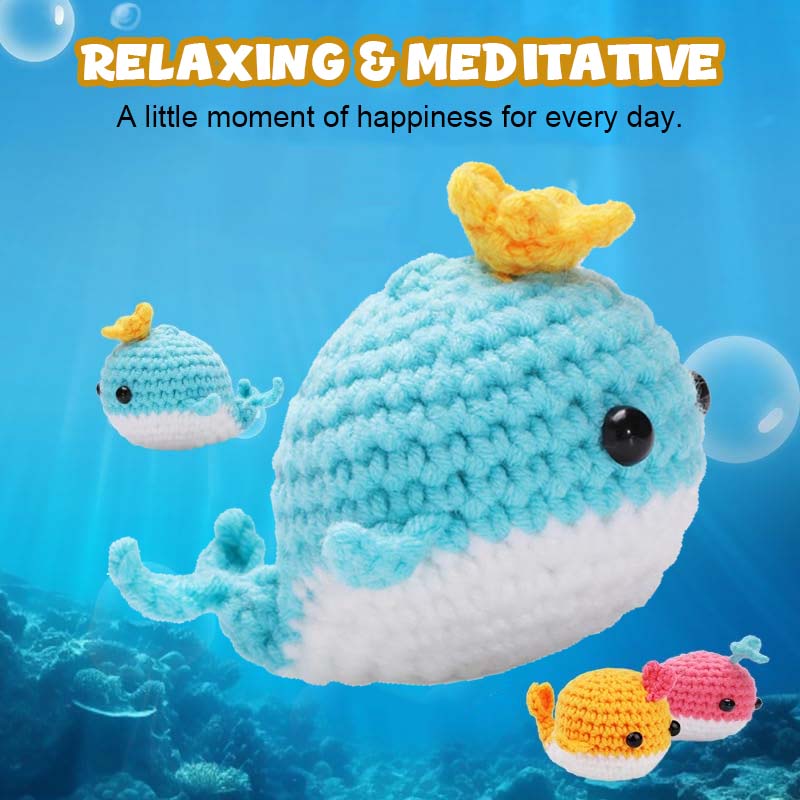 DIY crochet kit: wool doll whale