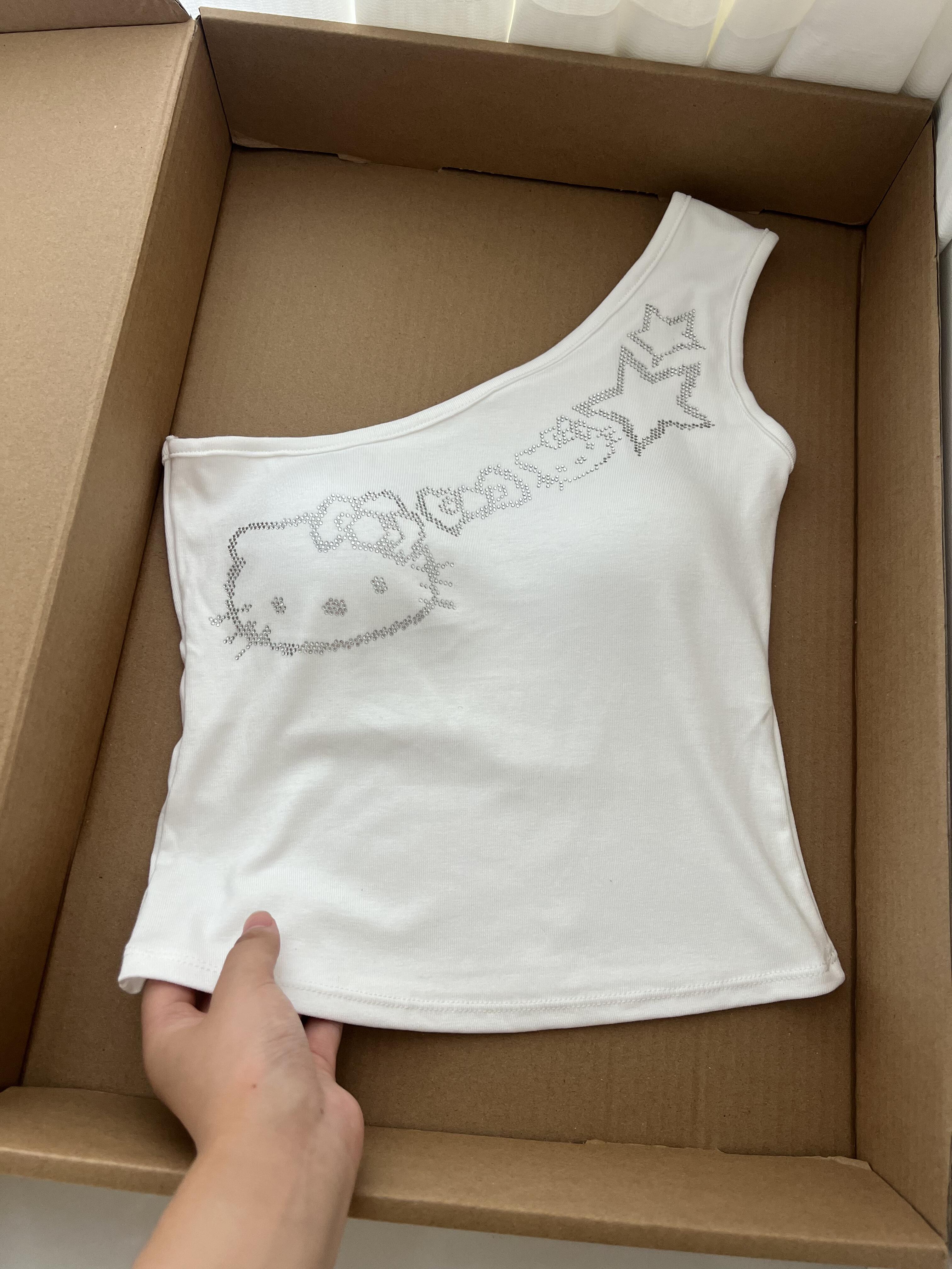 Hellokitty One Shoulder Tank Tops