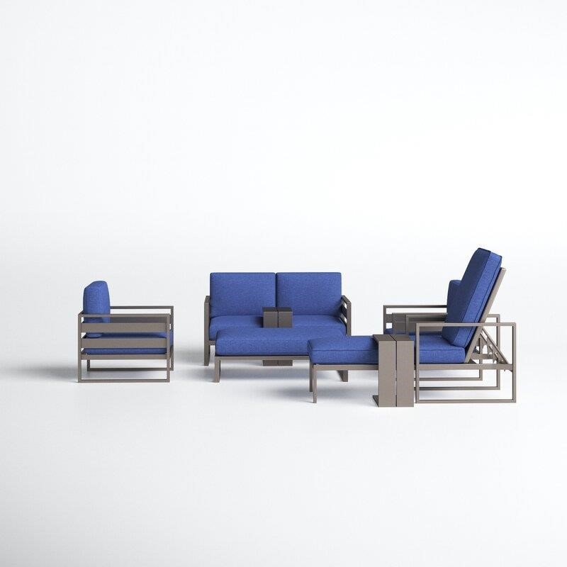 Aves Metal 5 - Person Seating Group with Cushions