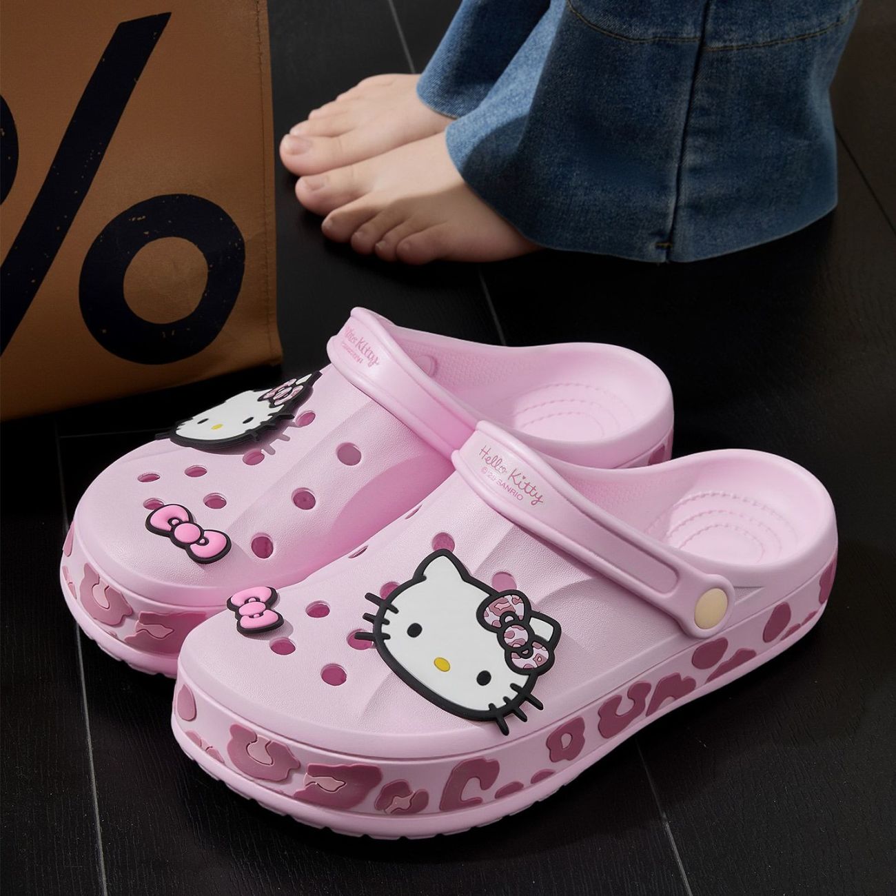 Hello Kitty Leopard-print Clogs Sandal Shoes