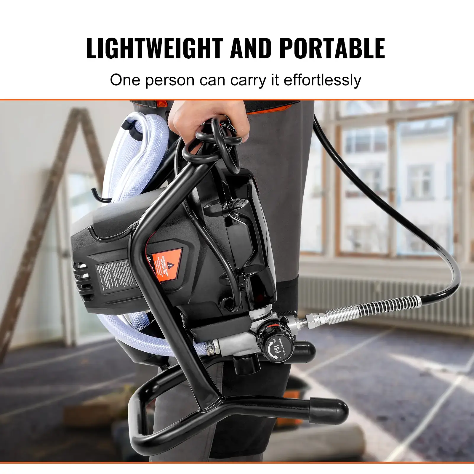 Stand Airless Paint Sprayer, 3000PSI 750W Efficient Electric Airless Sprayer,for Home Interior and Exterior Furniture and Fences, Handheld Paint Sprayers, Fine and Even Painting Effect