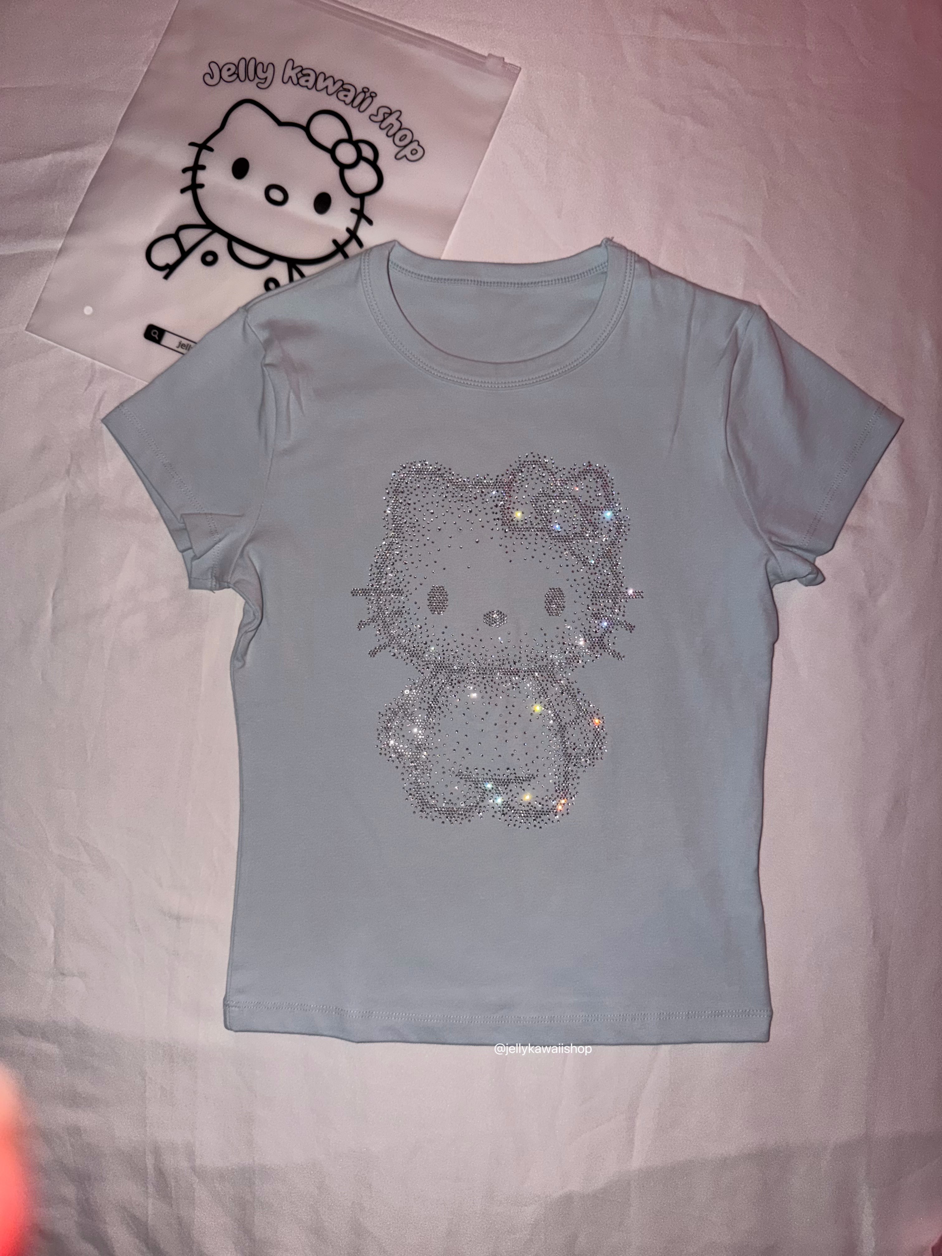 Hellokitty Sparkling Handmade Short Sleeve Shirt
