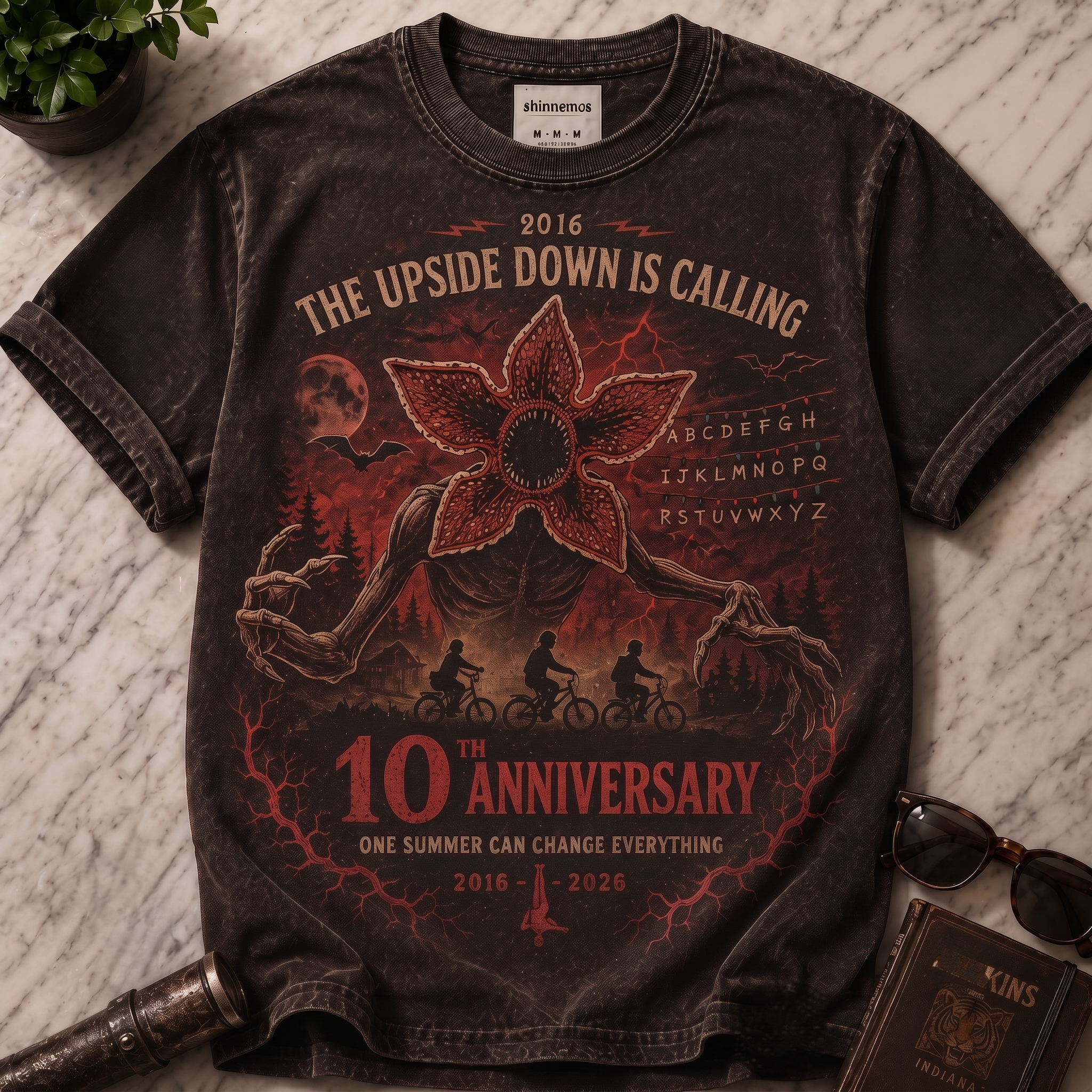 The Upside Down 10th Anniversary Vintage Graphic T-shirt
