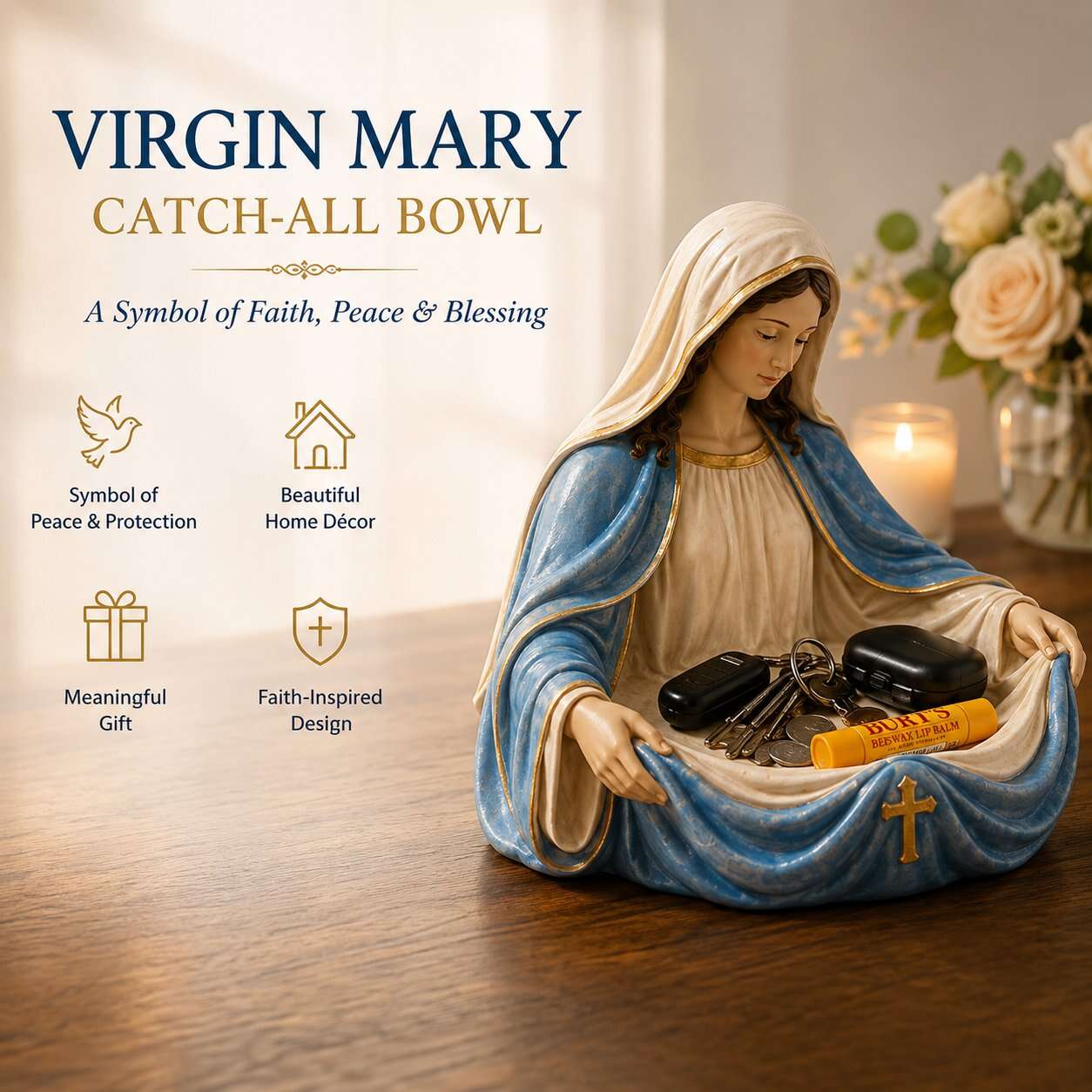 🙏Handmade Virgin Mary Catch-All Bowl