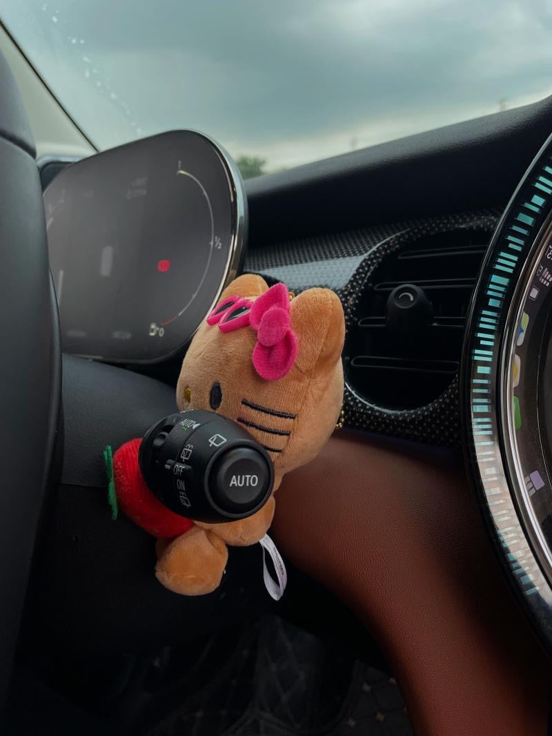 Tan Hellokitty Plush for Windshield Wiper Gear Lever Wiper Shift Grip Car Accessories