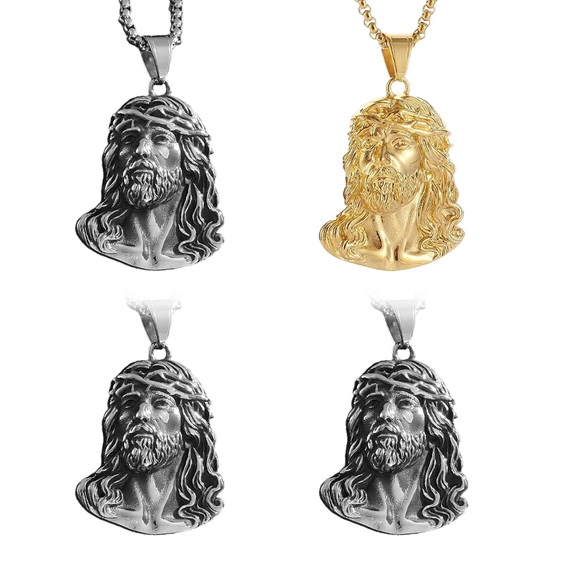 ⏳Limited-time 35% off⏰Jesus Head Pendant Necklace✝️📿