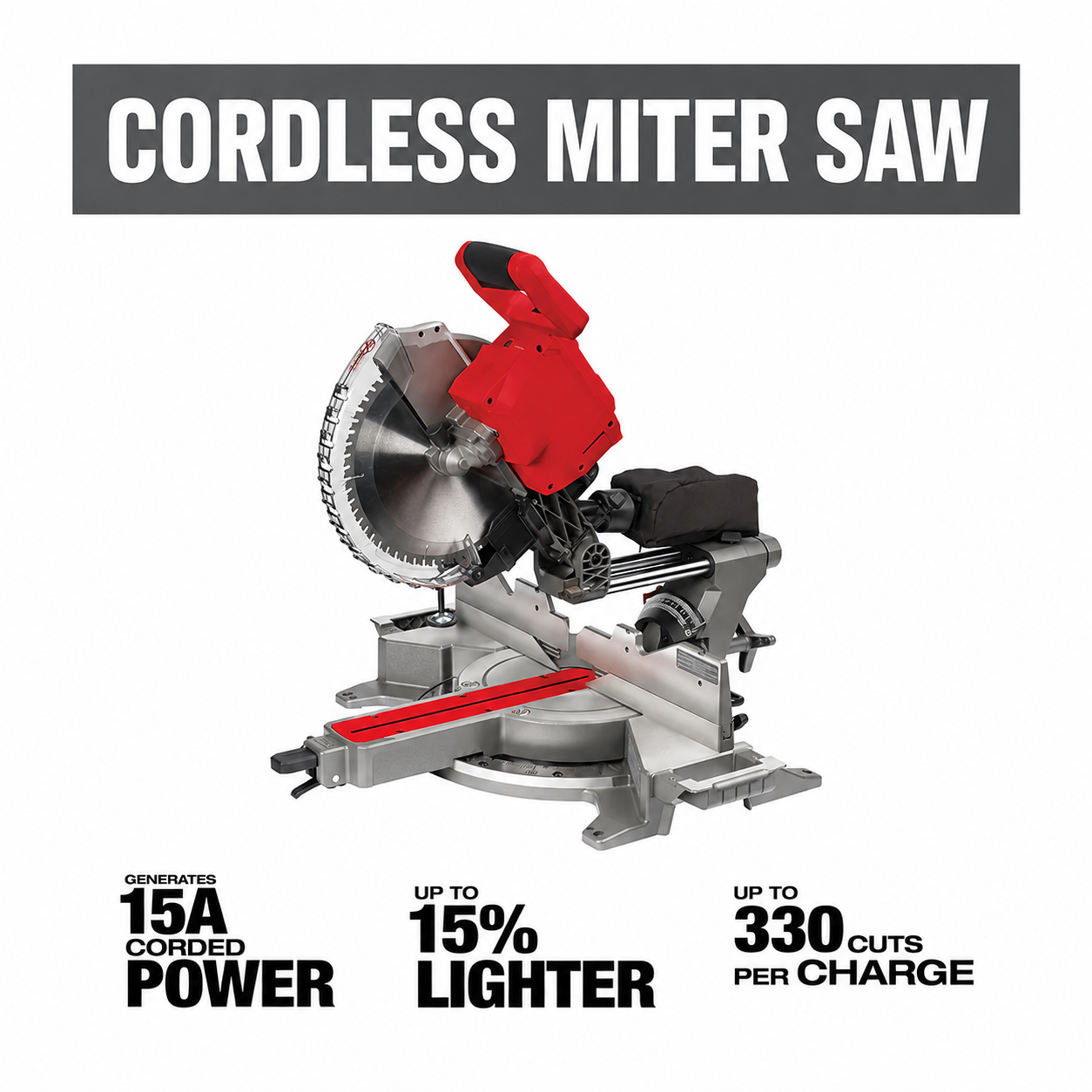 🔥Clearance Sale🔥 18V 12-Inch Cordless Dual Bevel Sliding Compound Miter Saw – Bare Tool
