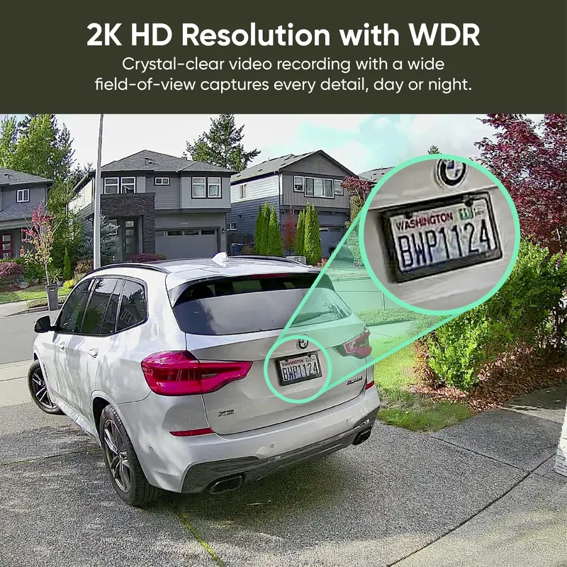 Battery Solar Powered 2K HD WDR Security Camera