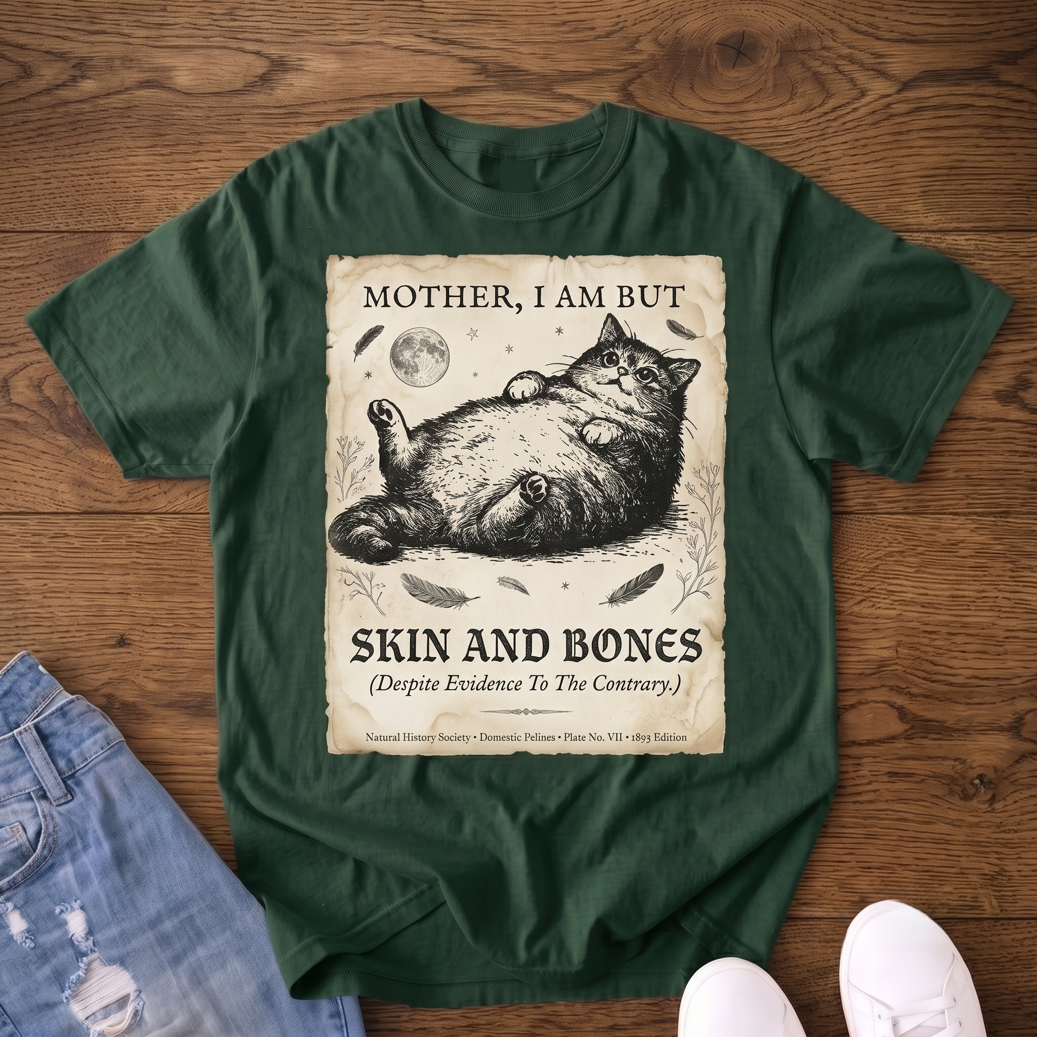 Skin & Bones Cat Vintage Graphic T-Shirt