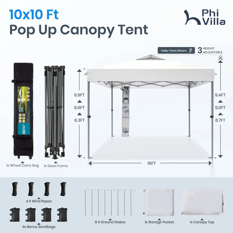 10x10 Pop-up Canopy Tent Waterproof UV