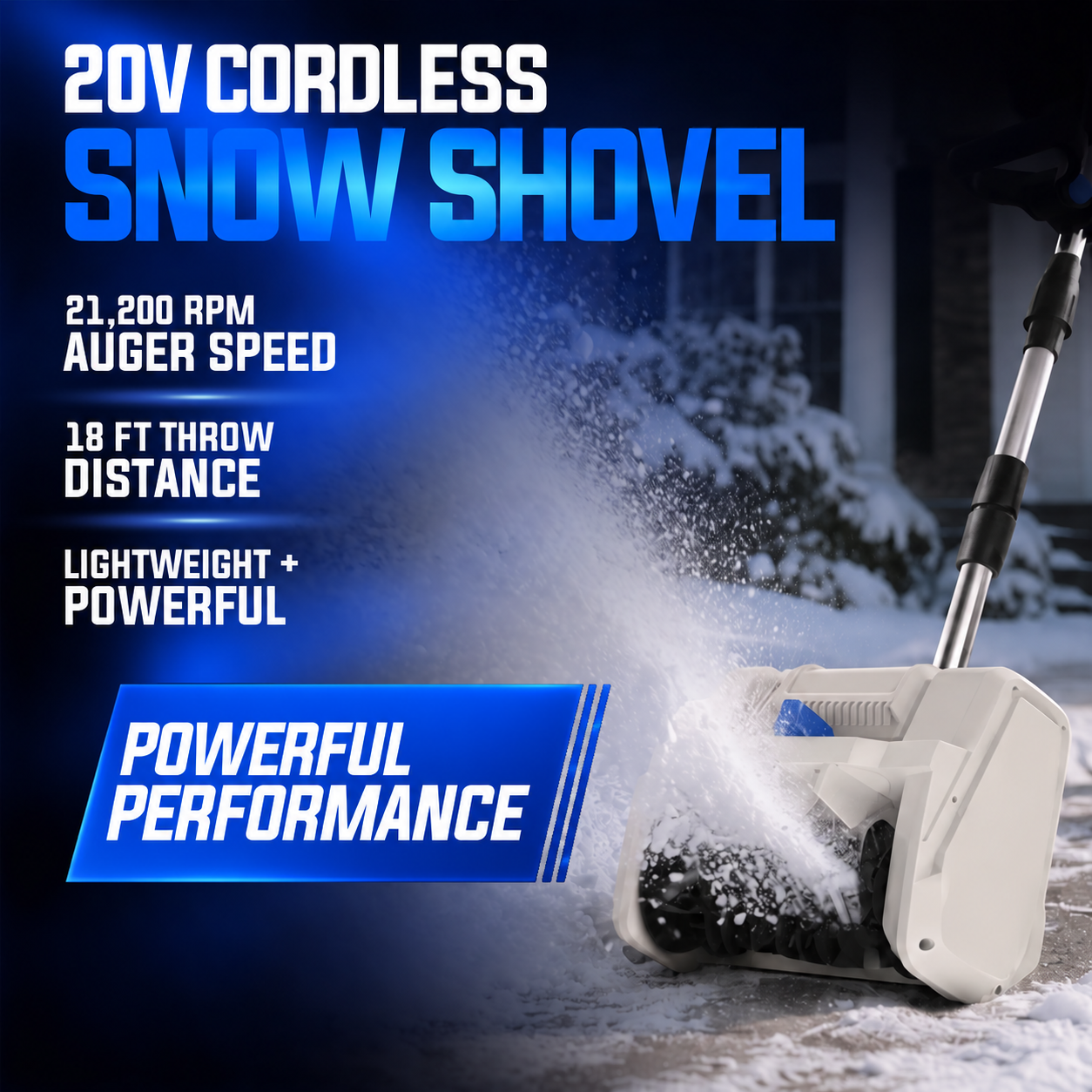 ❄️ Winter Clearance — 20V Cordless Snow Shovel Kit with Battery & Charger ⚡
