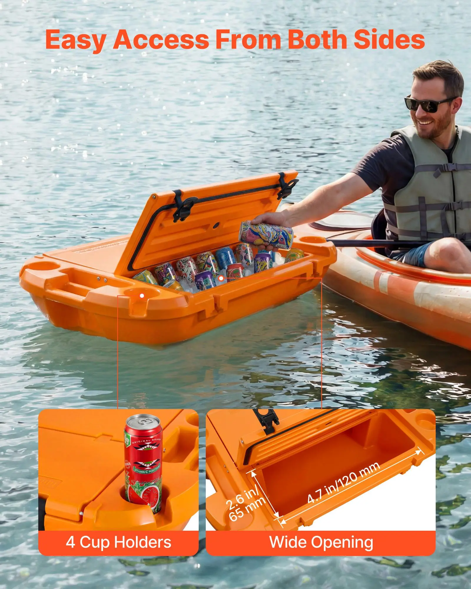 🔥 Summer Deal | 40QT Floating Cooler with Dry Storage & Tow Rope