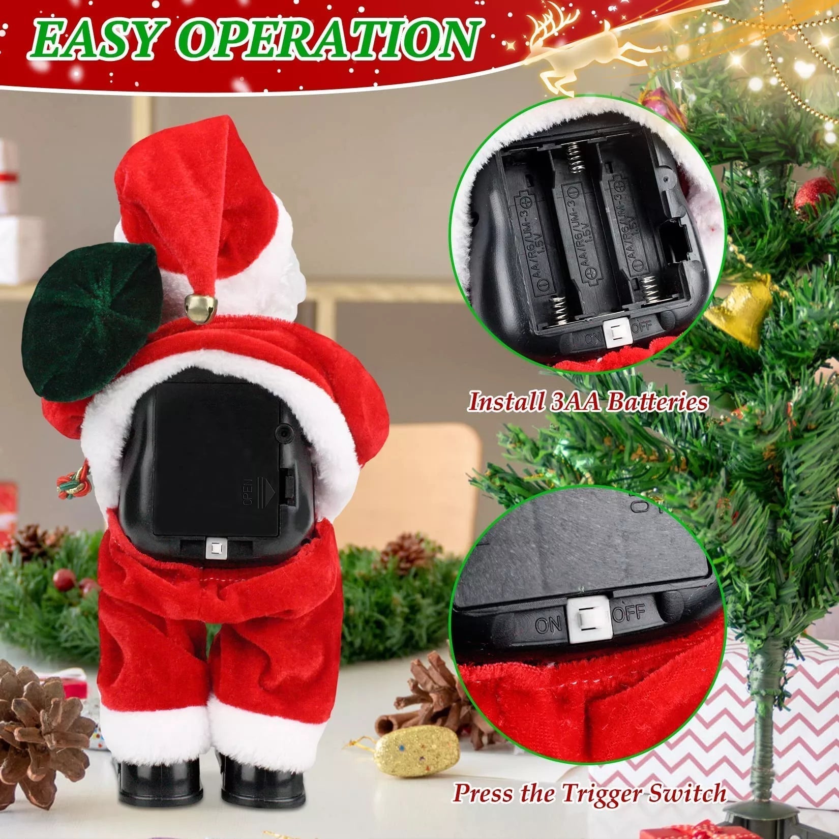 Electric dance musical Santa Claus/Electric hip shaking Santa Claus
