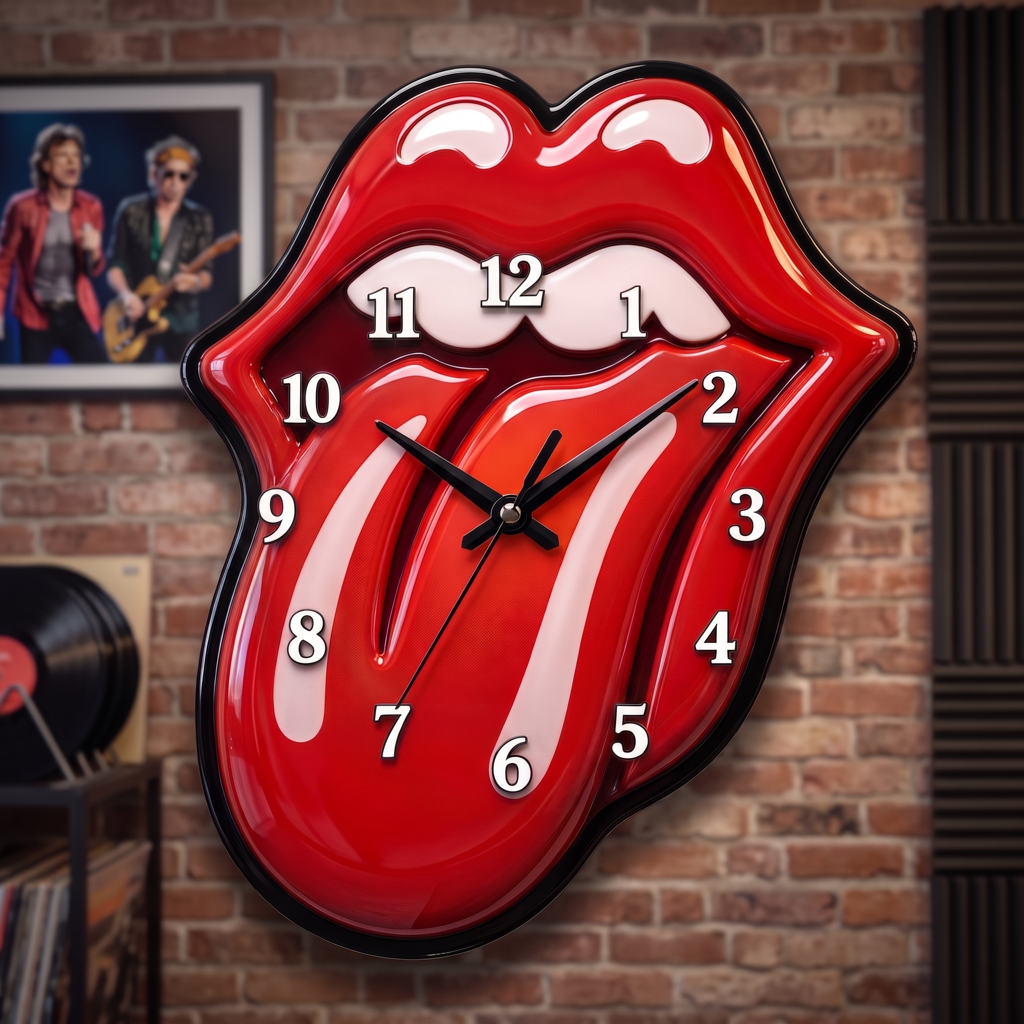 🎸 Tongue & Lips Wall Clock