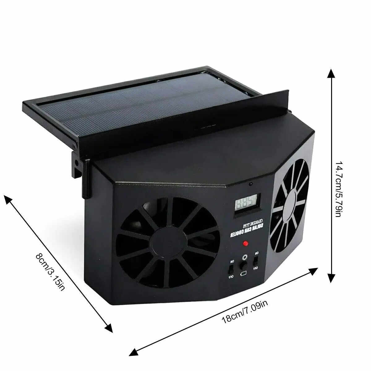 [Father's Day gift]Dual Outlet Solar Car Vent Fan Auto Air Circulation Cooling Exhaust Fan For Vehicle,Exhaust Fan