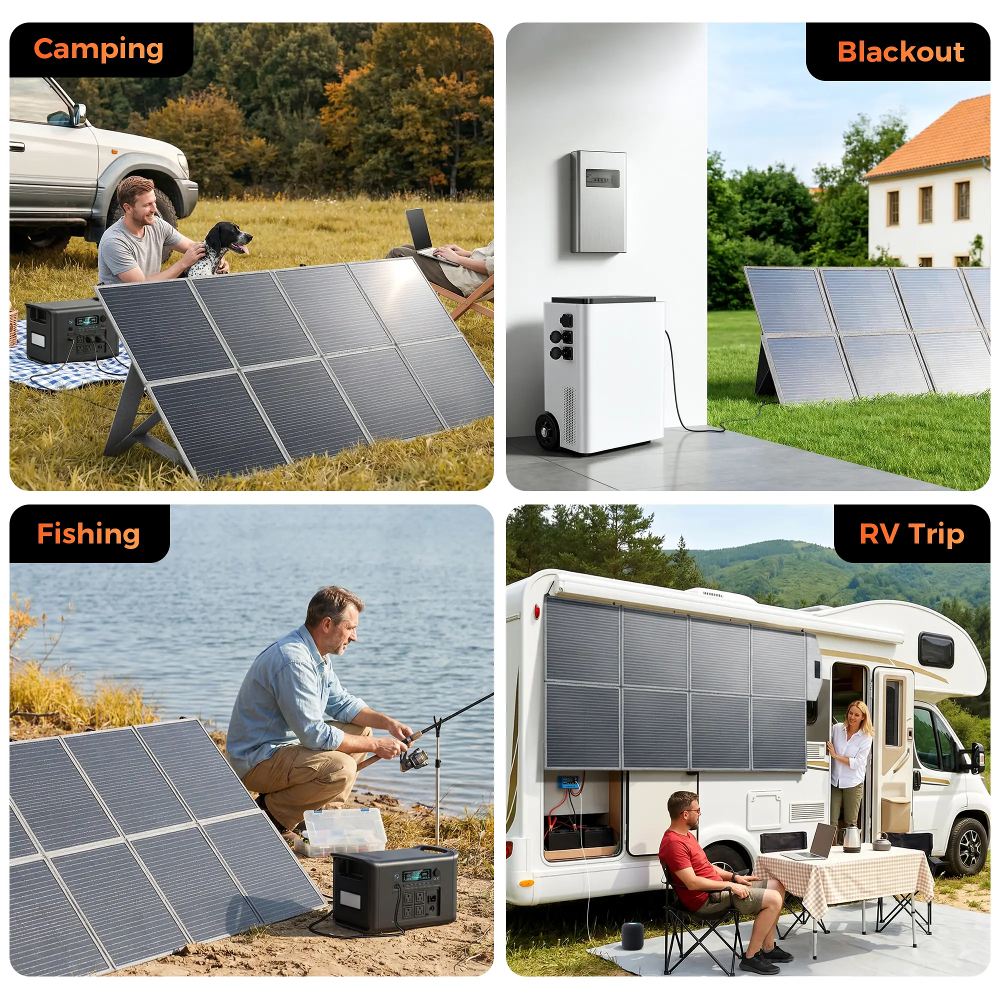 400W Foldable Solar Panel – 41V 10A Portable Off-Grid Charger for RV, Camping & Home Backup, High-Efficiency ETFE Design with Adjustable Brackets and Multiple Connectors