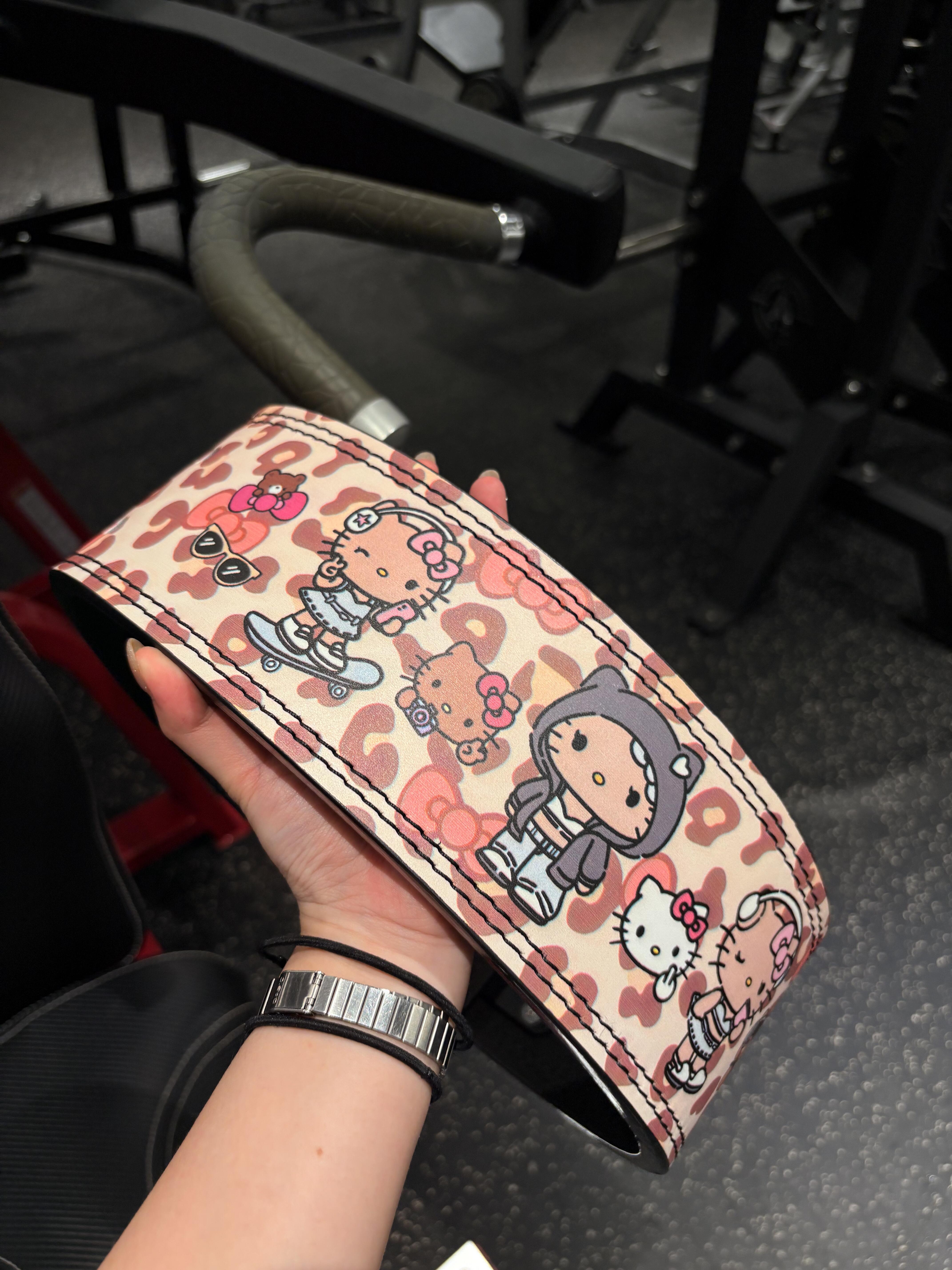 Hello Kitty Weight Lifting Belt Leather Gym Belts Back Support