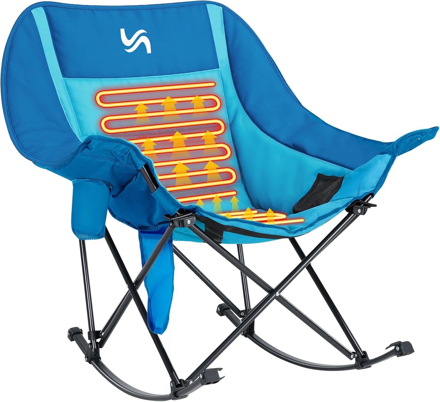 Oversized Rocking Chair for Adults, Heavy Duty Camping Chair, 400lbs