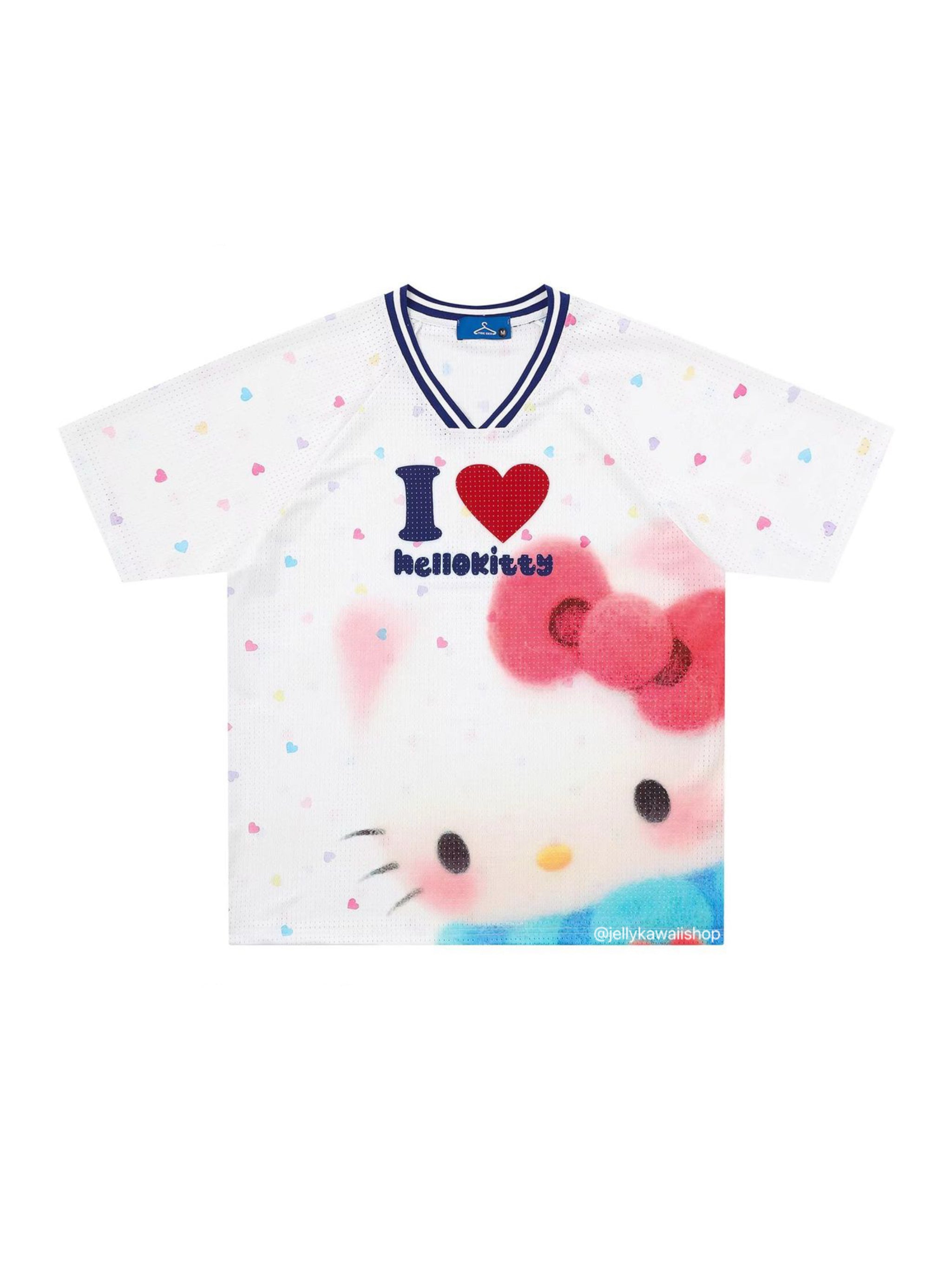 Hello Kitty White Jersey Loose T-Shirts
