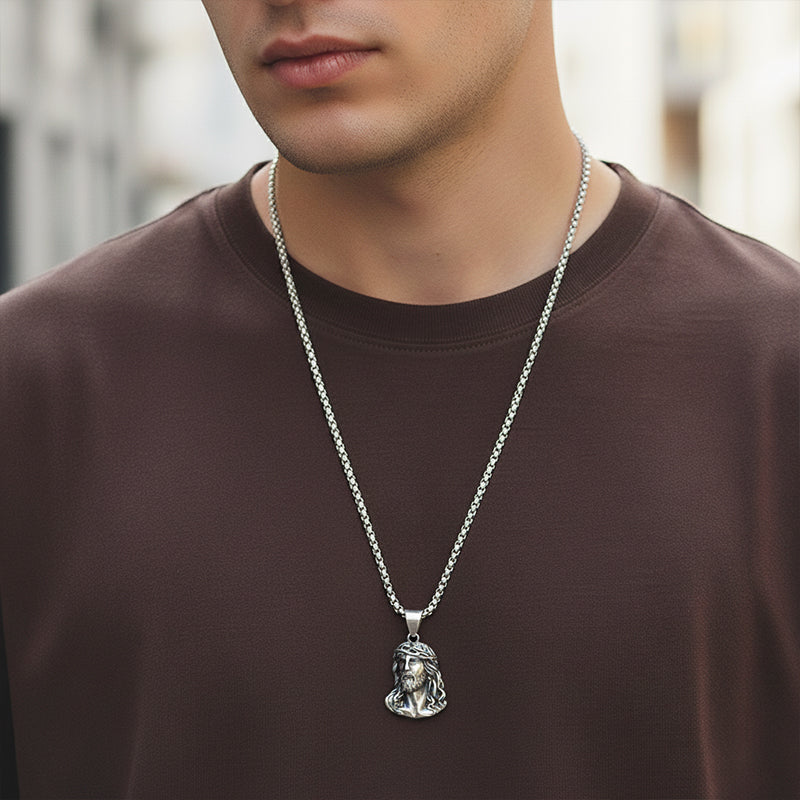 ⏳Limited-time 35% off⏰Jesus Head Pendant Necklace✝️📿