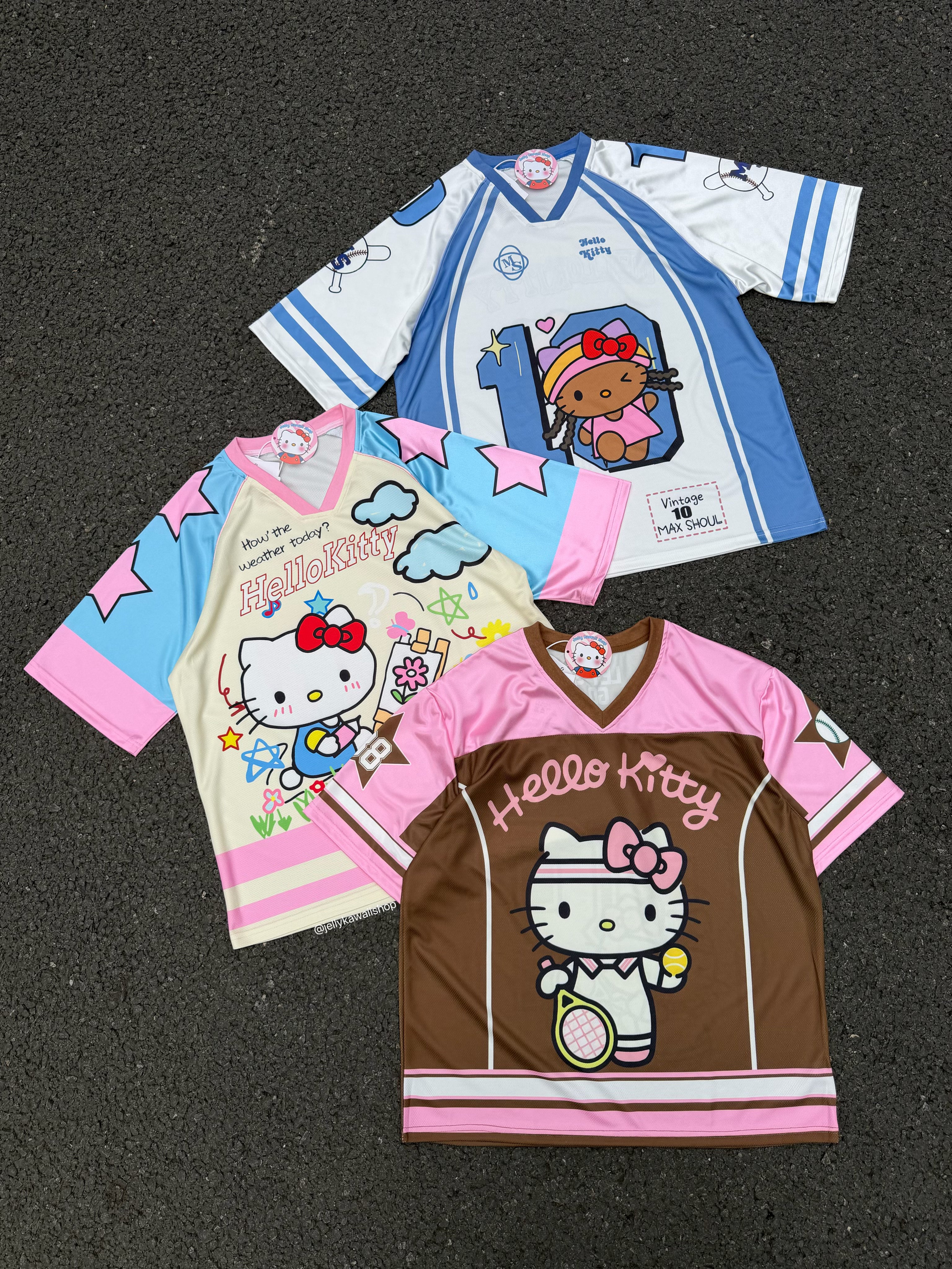 Hellokitty Jersey Shirts Loose T-Shirts