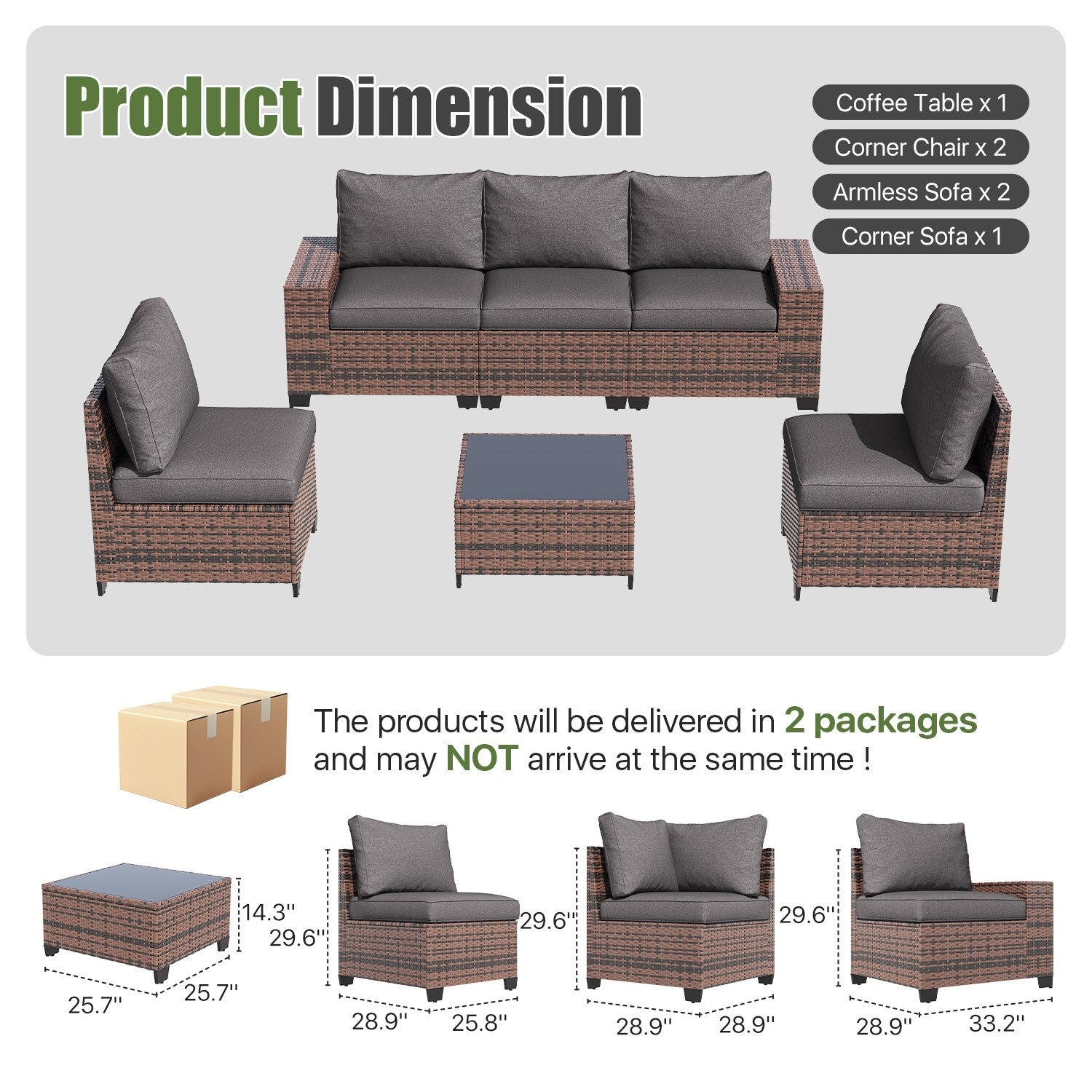 Patio Furniture Set , Outdoor Sectional Sofa Set