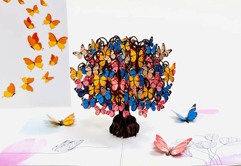 3D Butterfly Tree Pop Up Card