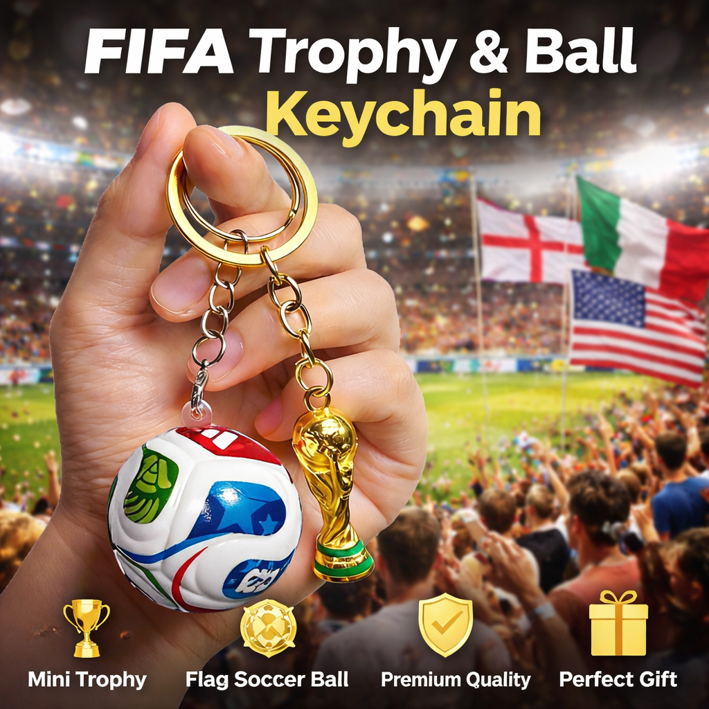 ⚽🏆 Trophy & Ball Keychain